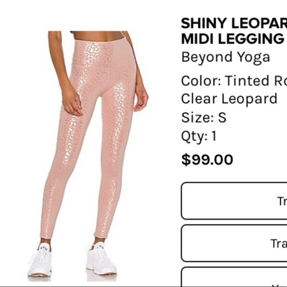 Beyond yoga shiny leopard high waist leggings - Picture 1 of 7
